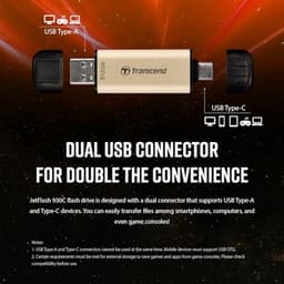USB Flash Drive - Geheugenstick - Snelle Data Overdracht - Dubbele Poort - 128 GB - Goudkleurig — thumbnail 4
