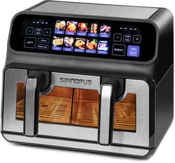 Sinaopus 802 - Digitale Airfryer XXL - 9L - Dubbele Mand -Onafhankelijke Snelle Opwarming – 10 Programma’s – 4 Personen — thumbnail 1