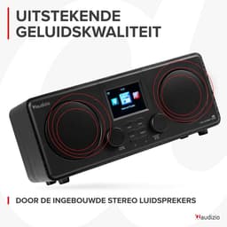 Internetradio - Audizio Foza digitale radio met Bluetooth - DAB radio en FM radio in één - Zwart — thumbnail 3