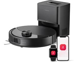 Roborock Q10 S5+ Robotstofzuiger en Dweil met Zelflediging– Zuigkracht van 10000 Pa–Vibrerende dweilpads– Handsfree Reinigen tot 7 Weken– Dubbel Anti-klitontwerp– Automatisch dweilen– Obstakelvermijding–Zwart–S8 Plus Upgrade