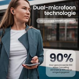 Siltcon® SoundWave Pro 4 - Oortjes Draadloos - Draadloze Oordopjes – Oordopjes – Oortjes - Universeel - Noise cancelling ENC - Zwart — thumbnail 5