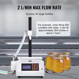 Vloeistofvulmachine, Capaciteit 50-5000 G, Automatische Vulling, Tandwielpomp, Digitale Bediening, voor Honing, Olie, Wijn, Reinigingsmiddelen en Viskeuze Vloeistoffen, (enkele Spuitmond) — thumbnail 3
