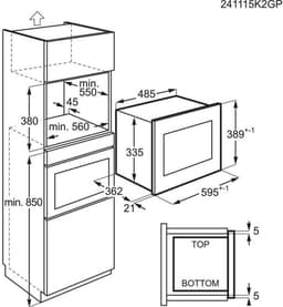 AEG TS5CM25TB - 5000 Serie - Inbouwmagnetron - Met hetelucht en grill - 900 W - Zwart — thumbnail 3