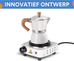 Espresso koffiemaker - Wit - Percolator - Moka pot - Met Koffiemolen - Camping en thuisgebruik — thumbnail 3