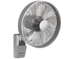 Casafan Airos Eco Design Wall TS wandventilator zilver 40 cm - Timer - Afstandsbediening - Horizontaal en verticaal oscilleren — afbeelding 1