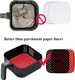 2-pack - Airfryermat - Siliconen Airfryer Liners - 7,5 inch herbruikbare siliconen matten van voedingskwaliteit - antiaanbaklaag en hittebestendige accessoires voor Airfryer - Zwart en rood — thumbnail 8