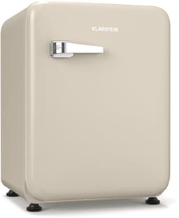 Klarstein Mini-Koelkast Audrey Evo 65L minikoelkast - retro design, stil (40 dB), compressor, verstelbare pootjes, omkeerbare deur, kleine koelkast voor slaapkamers en kantoren, crème - voor Hotelkamer - Compact Geruisloos — thumbnail 1