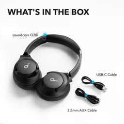 soundcore van Anker Q20i-hoofdtelefoon met hybride actieve ruisonderdrukking, bluetoothoordoppen, speelduur van 40 u, Hi-Res Audio, veel bas, appinstellingen, transparantiemodus, ideaal voor op reis — thumbnail 8