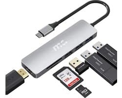 MC 6 in 1 Docking Station Laptop - USB C Docking Station - USB Splitter - 1x 4K HDMI- 3x USB - 2x SD kaart lezer
