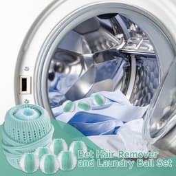 Dierenhaarverwijderset voor wasmachine, 8 stuks pluisballen en 1 wasbal, voor het verwijderen van hondenharen, herbruikbaar en duurzaam — thumbnail 4