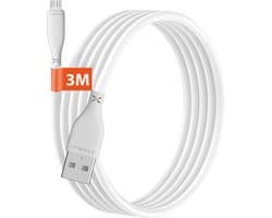 Xssive Micro USB oplader kabel - geschikt voor E-reader, powerbank & meer - 3 meter extra lang