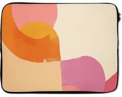 Laptophoes 15.6 inch - Vormen - Abstract - Kleurrijk - Laptop sleeve - Binnenmaat 37x26 cm - Zwarte achterkant