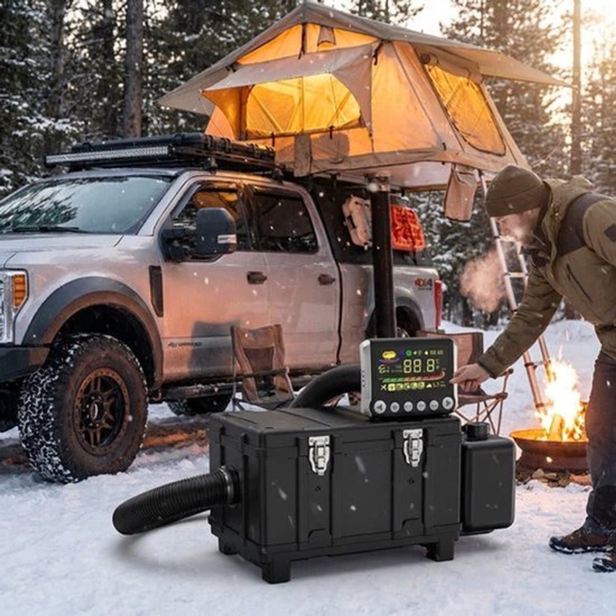 Dieselverwarming – Dieselkachel – Mobiele Verwarmer – Camperkachel – Vrachtwagenkachel – 8KW Vermogen – 5,2L Brandstoftank — afbeelding 1