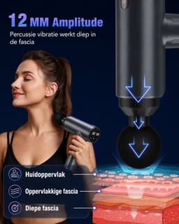 Massagepistool - 30 Snelheidsstanden - 6 Massagekoppen - LCD-Display - Voor Spiermassage en Herstel - Draagbaar Spiermassageapparaat — thumbnail 4