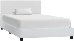 Bedframe, familiebed, palletbed, bedframe, wit, kunstleer, 90x200 cm — thumbnail 1