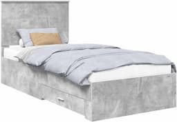 Bedframe met lade grijs beton 90 x 200 cm — thumbnail 1