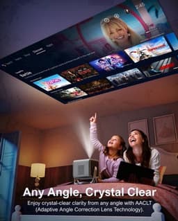 Mini Beamer - Projector - Digitale Beamer - Draagbaar - 1080P - Full HD Projector - Met 90° Gimbal - Auto Focus - Android 11.0 - 600ANSI - Android System - Zwart — thumbnail 1