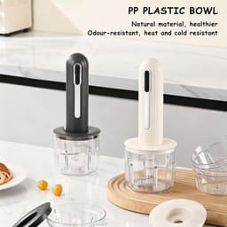 Elektrische knoflookpasta-mixer - hakmolen - multifunctionele keukenmachine - USB-aangedreven - compact keukengereedschap - geschikt voor gehakt - knoflookpasta-bereiding en het hakken van fruit en groenten - zwart — thumbnail 4