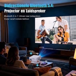 Draagbare Beamer 450 ANSI Lumen - WiFi 6 Android TV - 3840 x 2160 Resolutie - LED - Wit-grijs - Voor Thuisbioscoop — thumbnail 3