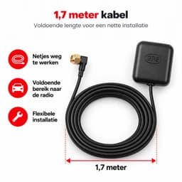 Boscer GPS Antenne - Geschikt voor Android Autoradio & Navigatie - SMA Aansluiting Haaks (90°) - Actieve GPS Ontvanger 28dB - 1,7 Meter Kabel - Zelfklevend - Zwart — thumbnail 5