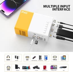 Mini Beamer Draadloos WiFi - 1920 x 1080 Resolutie - LED - Draagbaar - Voor Thuisbioscoop En Gaming — thumbnail 3