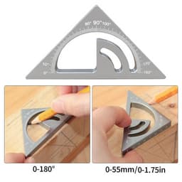 3D multi-hoek meetliniaal aluminium geanodiseerde timmerman voor nauwkeurige houtbewerking, markeren en meten voor ingenieurs, decorateurs en timmerlieden (Rood en grijs) — thumbnail 2