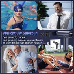 Massagengun - Massage Pistool - Massage Gun - Grijs - 19cm x 18cm x 6cm — thumbnail 5