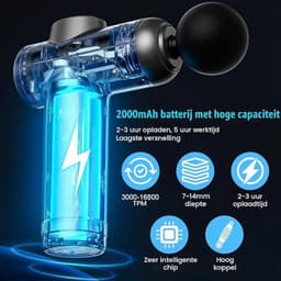 Mini Massagepistool - Massagegun - Ultrastil - 99 Snelheden - 8 Massagekoppen - LCD-Scherm - Draagbaar - Elektrische Spiermassager - Massageapparaat — thumbnail 5
