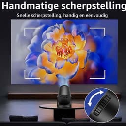 Draagbare Beamer 1080p Full HD - Bluetooth HDMI USB - 150 ANSI Lumen LCD Zwart - Voor Thuisbioscoop En Buiten — thumbnail 2