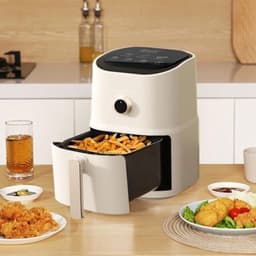 Luchtfriteuse - Friteuse - Gezonder koken - 360° hete lucht - 35 Liter - Beige — thumbnail 2