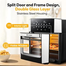 DayeLabel Airfryer - Oven 15L – Hetelucht Oven – Heteluchtfriteuse met Rotisserie – LED Touchscreen – 10 Programma's - Zwart — thumbnail 2