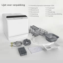TYR® Mini Vaatwasser - Vrijstaande Vaatwasser - Afwasmachine - Grijs - 43cm x 43cm x 46cm — thumbnail 5