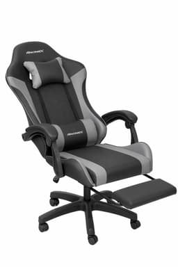 RACINGX- Game Stoel Met Voetsteun - Gaming Stoel - Ergonomische Bureaustoel - Gamestoel - Verstelbaar - Gaming Chair - Zwart / Grijs — thumbnail 3