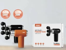MDHL Massage Gun - Fascial Gun - Massage Gun mini - Incl. 9 opzetstukken - Massage Apparaat - Spier massage - Spierherstel en Relax massage - Draadloos - Oranje/Zwart — thumbnail 2