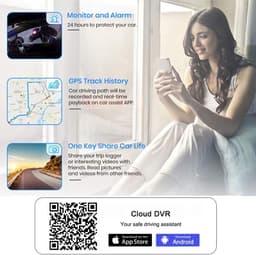 4G WiFi Dashcam voor Auto, 1080P FHD Dual Dashcam met Achteruitrijcamera, GPS-tracking, Nachtzicht, APP-bediening en 24-uurs Monitoring, GPS-camera voor Auto（zonder microSD-kaart） — thumbnail 4