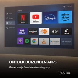 Trustel® Mini Beamer - Smart Projector met Netflix – 4K Ondersteuning – WiFi 6 & Bluetooth – 180° Draaibaar – Auto Keystone – Thuisbioscoop – Wit — thumbnail 2