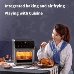 Heteluchtfriteuse – Airfryer - Airfryer Oven - 10L - 1350W - 360° Circulatie - 80°C tot 230°C - Airfryer Zonder Olie - Touchscreen - Kijkvenster - Automatisch Uitschakelen - Zwart — thumbnail 1