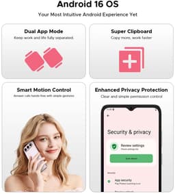 DOOGEE Note 60 Smartphone - 6,56" - Android 16 - 32GB(3+29) RAM - 128GB ROM - 6150 mAh - Lichtgewicht 190 g - 3,5 mm hoofdtelefoonaansluiting - NFC - GPS - Zilver — thumbnail 2