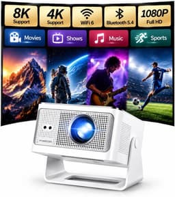 Mini Beamer - Android 14 Smart Projector - Native 1080P - 4K Ondersteuning - 600 ANSI Lumen - Autofocus en Automatische Keystone - WiFi 6 - Bluetooth 5.4 - 180° Draaibaar - 15 W Luidspreker - HY350MAX — thumbnail 1