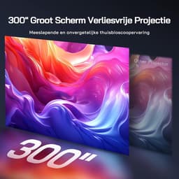 4K Smart Beamer - Netflix Ondersteuning - Autofocus en Keystone Correctie - 900 ANSI Lumen - WiFi 6 - Bluetooth 5.2 - 180° Verstelbare Standaard - Tot 300 Inch Scherm — thumbnail 2