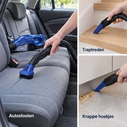 Cheqo® Kruimeldief Nat en Droog - Draadloze Handstofzuiger met Slang en Opzetstukken - Kruimelzuiger Snoerloos - Autostofzuiger - Mini Stofzuiger - Raamzuiger - Vlekkenreiniger met Sproeifunctie voor Bank en Tapijt - Zetelreiniger — thumbnail 5