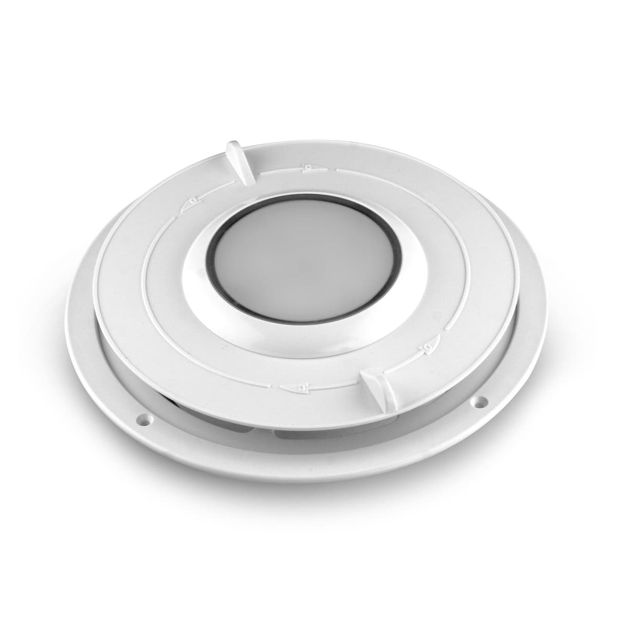 Pegasus Depot Draaiventiel Ø 300 mm Afsluitbaar Plafondventiel voor Dakventilator, Optioneel met Verlichting, Grijs — afbeelding 1
