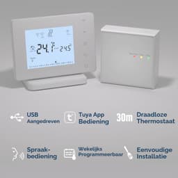 Slimme thermostaat voor vloerverwarming op waterbasis en gasboiler, RF & WiFi, draadloos, programmeerbare kamerthermostaat, compatibel met -app en spraakbesturing — thumbnail 2