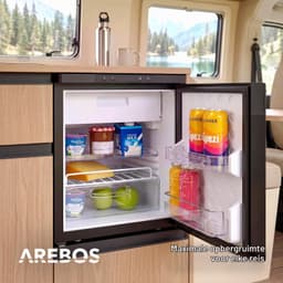 Compressorkoelkast 50 Liter – Camper Koelkast 12V/24V met Vriesvak tot -20°C – App Bediening – Zwart — thumbnail 2