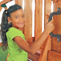 8 stuks klimhandgrepen, 18 cm antislip solide speeltuin handgrepen klimframe grijper voor schommel set/speelset/speelhuis/speelpark/binnen buiten aap bars/boomhut/stapelbed, zwart — thumbnail 5
