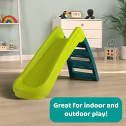 N Fold Junior Slide voor kinderen, voor binnen en buiten, groen, licht, opvouwbaar, snel en eenvoudig op te bergen, peuters van 18 maanden tot 5 jaar — thumbnail 4