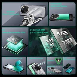 Smartphone Zilver - 512 GB Opslag - 12 GB RAM - 6.6 Inch FHD+ Scherm - Android 15 - Robuust Mobiel — thumbnail 1