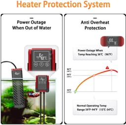 Aquariumverwarming, 100 W, PTC-verwarmingselement met thermostaat, instelbare temperatuur, aquariumverwarming met externe led-controller, display, aquariumverwarming voor 30-100 l — thumbnail 4