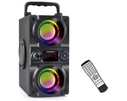 Draagbare Bluetooth-luidspreker met kleurenverlichting en krachtige bas - 40W geluidssysteem voor thuis en buiten