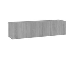 Moderne hangkast voor televisie - Wandrek van Spaanplaat in Sonoma-grijs - 120 x 30 x 30 cm